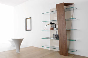 Wandmontiertes Regal - BOOK - Compar - modern / Holz / Glas
