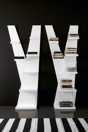 Bücherregal / originelles Design - ONE - Compar - MDF / weiß