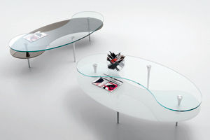 Moderner Couchtisch - CLUB - Compar - Glas / oval / für Privatgebrauch