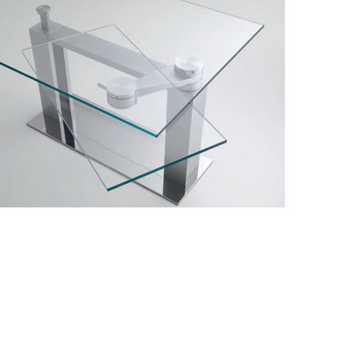 Moderner Tisch - QUADRO - Compar - Glas / rechteckig / ausziehbar