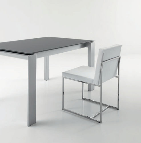 Moderner Stuhl - CHIC  - Compar - Stoff / Gestell aus Metall / mit Kufengestell