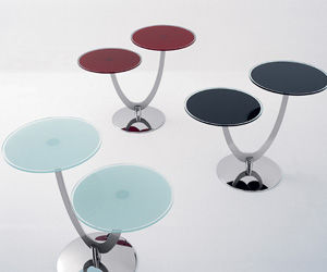Couchtisch / originelles Design - UP - Compar - Glas / rund / für Privatgebrauch