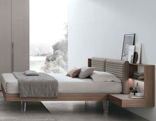 Doppelbett - YUKI - TOMASELLA INDUSTRIA MOBILI - modern / gepolstertes Kopfteil / Bettkasten