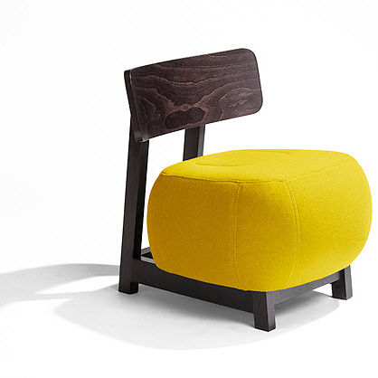 Moderner Kaminsessel - MINI SURPRISE - Concepta - Leder / Stoff / Buche