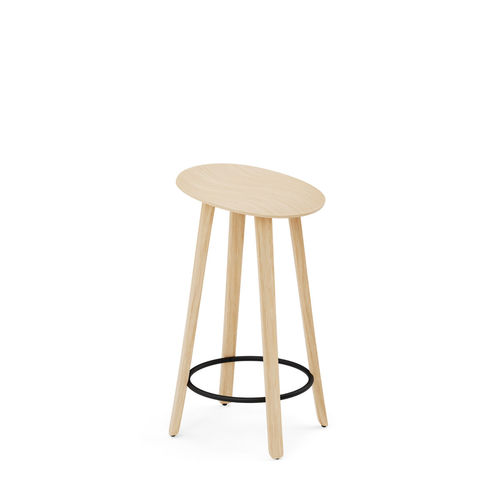 Moderner Barhocker - Beret - Crassevig - Sperrholz / Gestell aus Massivholz / mit 4 Beinen