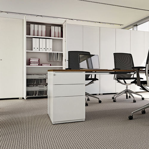 Hoher Aktenschrank - UNIVERSAL FREE STANDING - Dieffebi - Stahl / mit Schubladen / modern