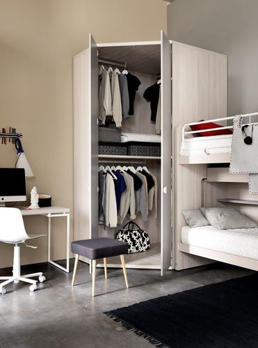 Eckkleiderschrank - 152 - Doimo Cityline - modern / Holz / mit Schwingtür