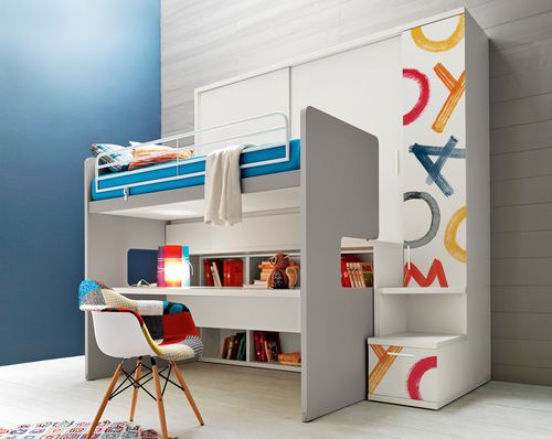 Hochbett - 154 - Doimo Cityline - Einpersonen / modern / für Kinder
