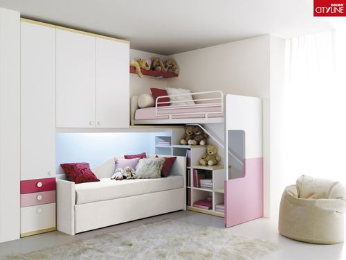 Hochbett - 940 - Doimo Cityline - Einpersonen / modern / für Mädchen
