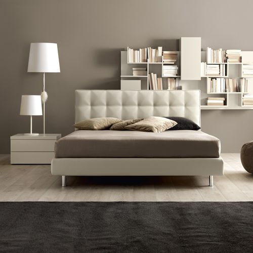 Doppelbett - FLORENCE  - Doimo Cityline - modern / gepolstertes Kopfteil / Leder