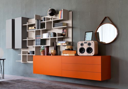 Wandmontiertes Bücherregal - CITYLIFE 02 - Doimo Cityline - modern / lackiertes Holz