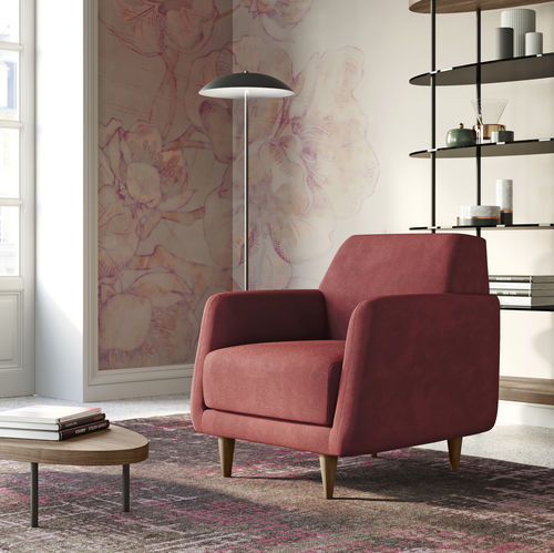 Moderner Sessel - ADELE - Doimo Salotti - Stoff / Leder / Holz