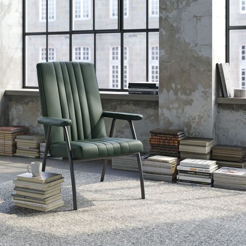 Moderner Sessel - NORA - Doimo Salotti - Stoff / Leder / Holz