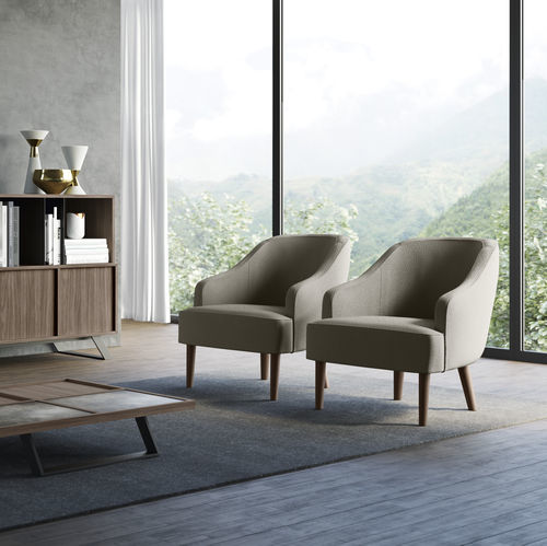Moderner Sessel - MIRANDA - Doimo Salotti - Stoff / Leder / Sperrholz