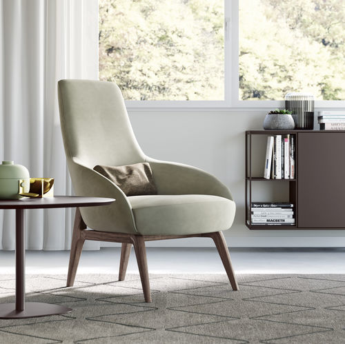 Moderner Sessel - KARIN - Doimo Salotti - Stoff / Leder / Holz