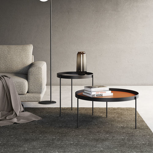 Industriedesign-Lampentisch - FLOYD - Doimo Salotti - Holzfurnier / Metall / Stein