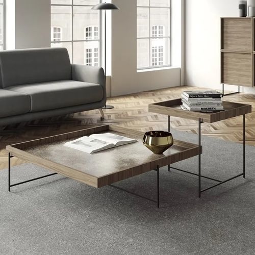 Moderner Couchtisch - TERRY - Doimo Salotti - MDF / Gestell aus gestrichenem Metall / rechteckig