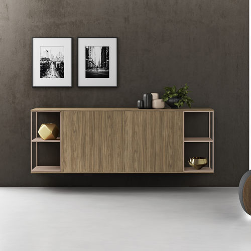 Wandmontiertes Sideboard - LEXIA - Doimo Salotti - modern / melaminbeschichtet / mit Regal