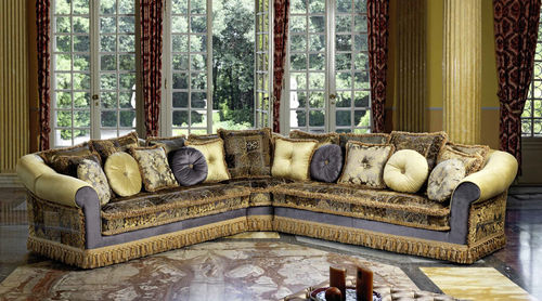 Ecksofa - LUDOVICA - Domingolotti - klassisch / Baumwolle / mehrfarbig