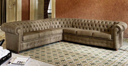 Ecksofa - OTTOCENTO - Domingolotti - klassisch / Baumwolle / braun