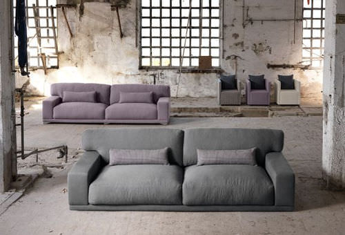Modernes Sofa - DOYLE - Domingolotti - Stoff / grau / Zweisitzer