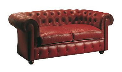 Chesterfield-Sofa - 800 - Domingolotti - Stoff / rot / Viersitzer