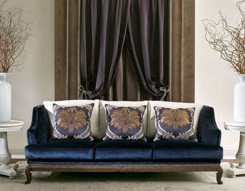 Klassisches Sofa - THAIS S 413 - Elledue srl - Stoff / mit Kissen / blau