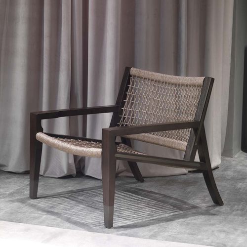 Klassischer Sessel - LA1016 - Elledue srl - Kordel / Massivholz / mit Kissen