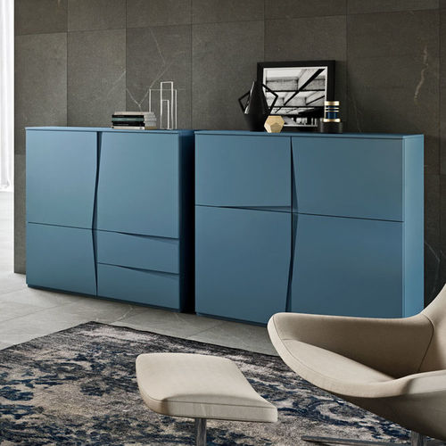 Hohes Sideboard - VELA  - Emmebi Industria Mobili - modern / lackiertes Holz / grau