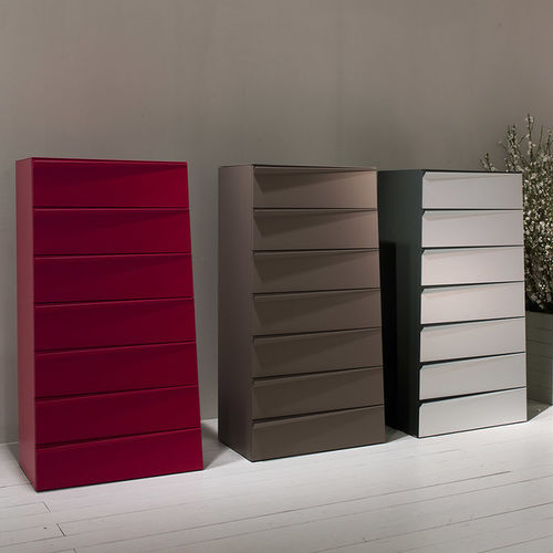 Moderner Chiffonnier - BABEL - Emmebi Industria Mobili - lackiertes Holz / weiß / braun