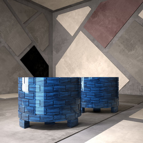 Sideboard / originelles Design - BRIQUE-C - Emmemobili - lackiertes Holz / von Ferruccio Laviani / braun