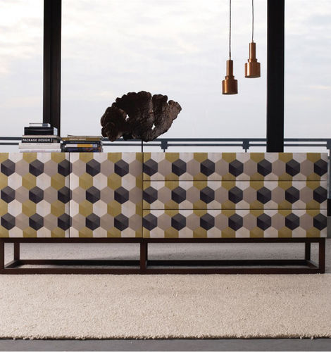 Modernes Sideboard - WIEN C  - Emmemobili - Eiche / Leder / von Ferruccio Laviani