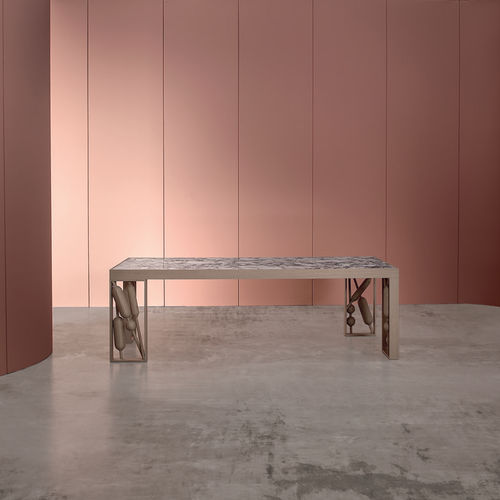 Moderner Tisch - BALDO - Emmemobili - Eiche / Marmor / rechteckig