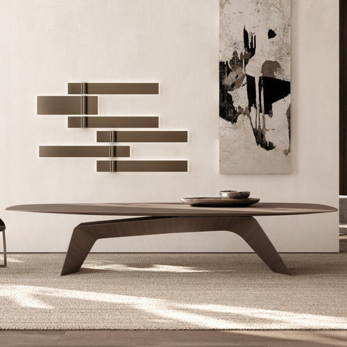 Moderner Tisch - KINTAI - Emmemobili - Holzfurnier / lackiertes Holz / Gestell aus Furnierholz