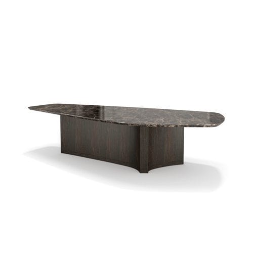 Moderner Tisch - MR - Emmemobili - Holzfurnier / Marmor / Gestell aus lackiertem Holz