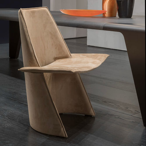 Moderner Stuhl - IPERBOLE S - Emmemobili - für den Innenraum / Leder / Holzfurnier