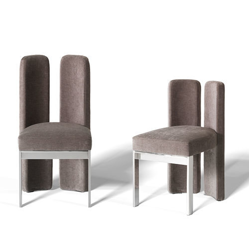 Stuhl / minimalistisches Design - NINA - Emmemobili - für den Innenraum / Samt / Gestell aus Metall