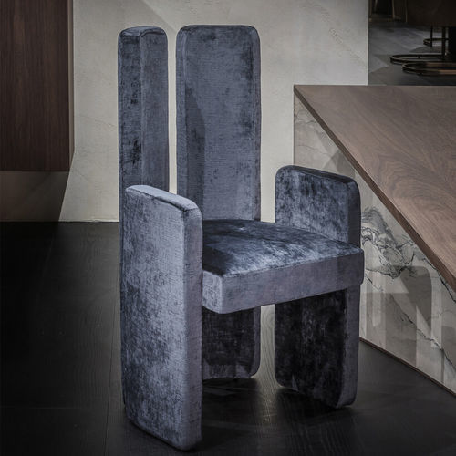 Stuhl / minimalistisches Design - NINA SOFT - Emmemobili - für den Innenraum / Stoff / Gestell aus Holz