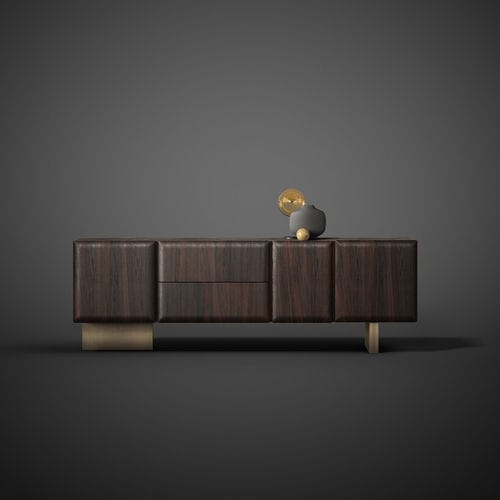 Modernes Sideboard - AIKO - Emmemobili - Eiche / Metall / mit Schubladen