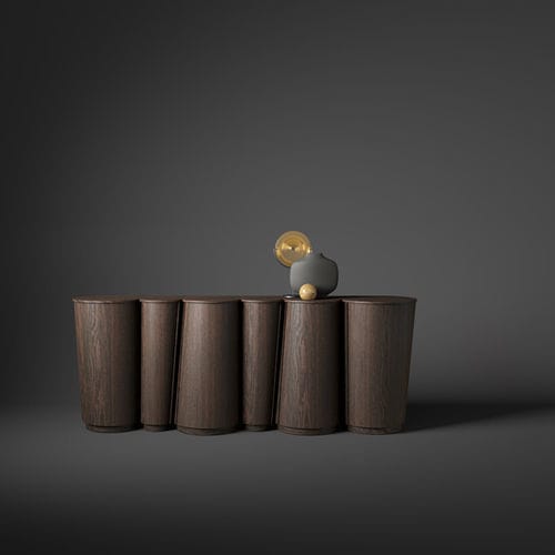 Sideboard / originelles Design - DRUSO  - Emmemobili - Eiche / Nussbaum / Kirschbaum