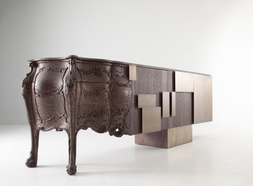 Klassisches Sideboard - EVOLUTION  - Emmemobili - lackiertes Holz / Eiche / Nussbaum