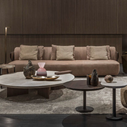 Modernes Sofa - COUPLE - Emmemobili - Stoff / Leder / mit Armlehnen