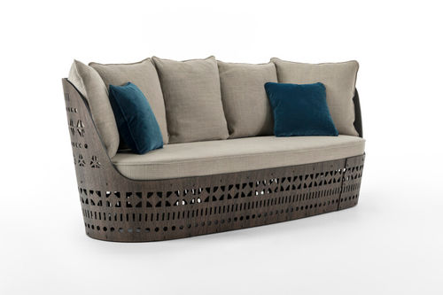 Modernes Sofa - DOGON - Emmemobili - Stoff / mit abnehmbarem Kissen / grau