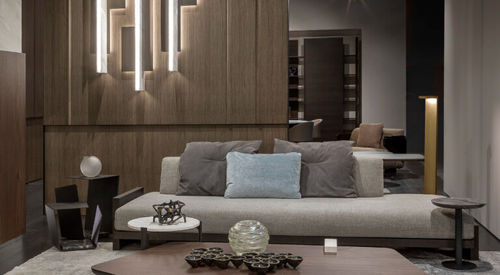 Modernes Sofa - P.SOFA - Emmemobili - Stoff / Leder / grau