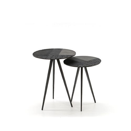 Moderner Beistelltisch - TOUCH - Emmemobili - Bronze / Gestell aus Bronze / rund