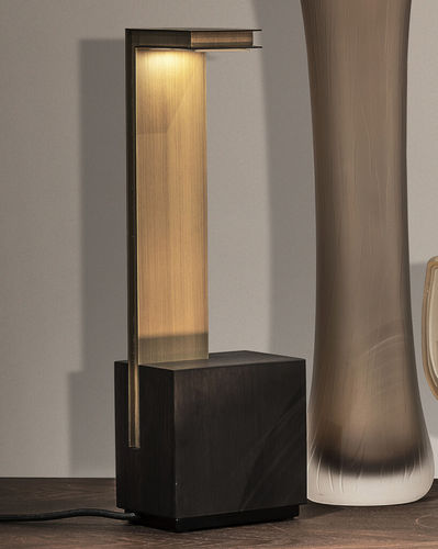 Tischlampe - ELLAMP - Emmemobili - bodenstehend / Messing / Holz