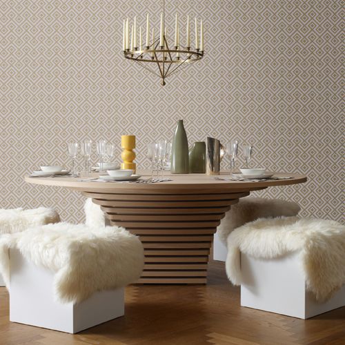 Moderner Tisch - PALERMO  - Emmemobili - Eiche / Wenge / rund