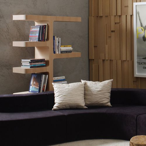 Modernes Regal - CHANNEL - Emmemobili - lackiertes Holz / Eiche