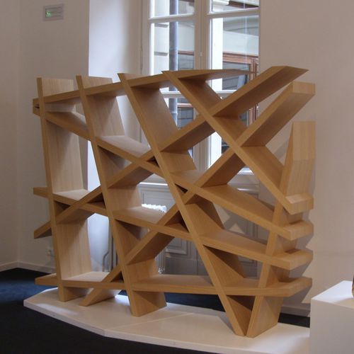 Modernes Regal - CAOS - Emmemobili - lackiertes Holz / Eiche / von Ferruccio Laviani