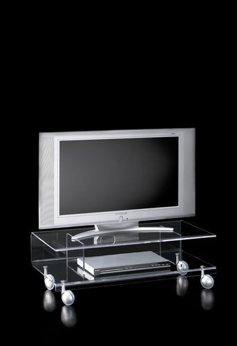 Modernes Fernsehmöbel - ANDY - Emporium - mit Rollen / Glas